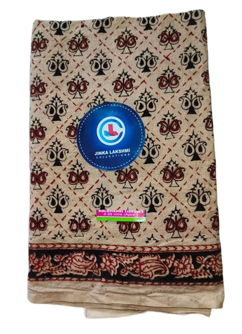 Kalamkari Cotton Lungi 2.25 Meters