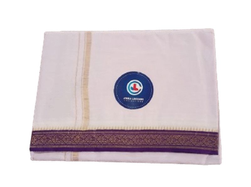 White Cotton Dhoti 4 Meters