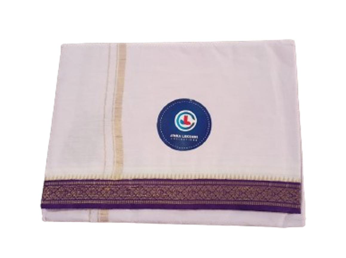 White Cotton Dhoti 4 Meters White Cotton Dhoti 4 Meters