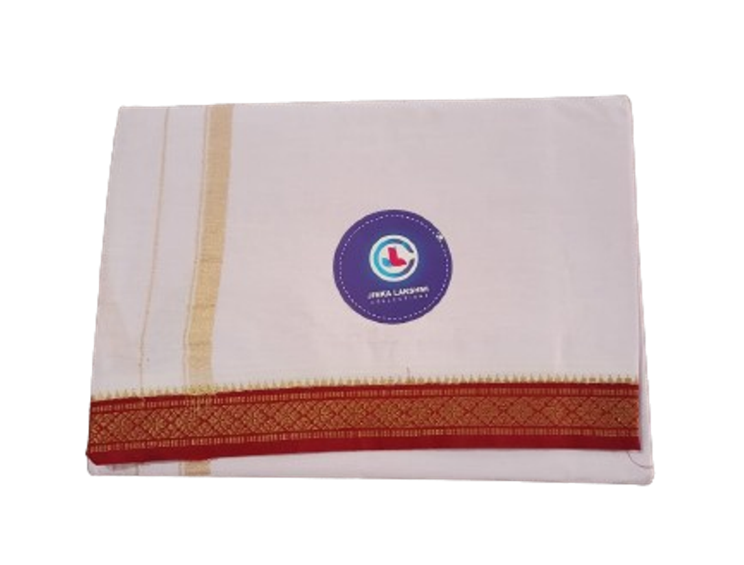White Cotton Dhoti 4 Meters White Cotton Dhoti 4 Meters
