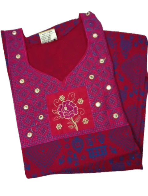 Cotton Embroidered Nighty For Women