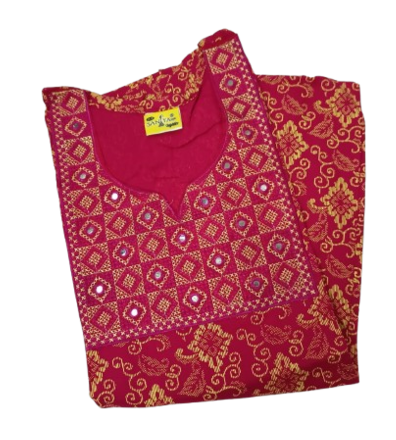 Cotton Embroidered Nighty For Women