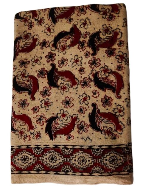 Kalamkari Cotton Lungi 2 Meters Unstitched Folded