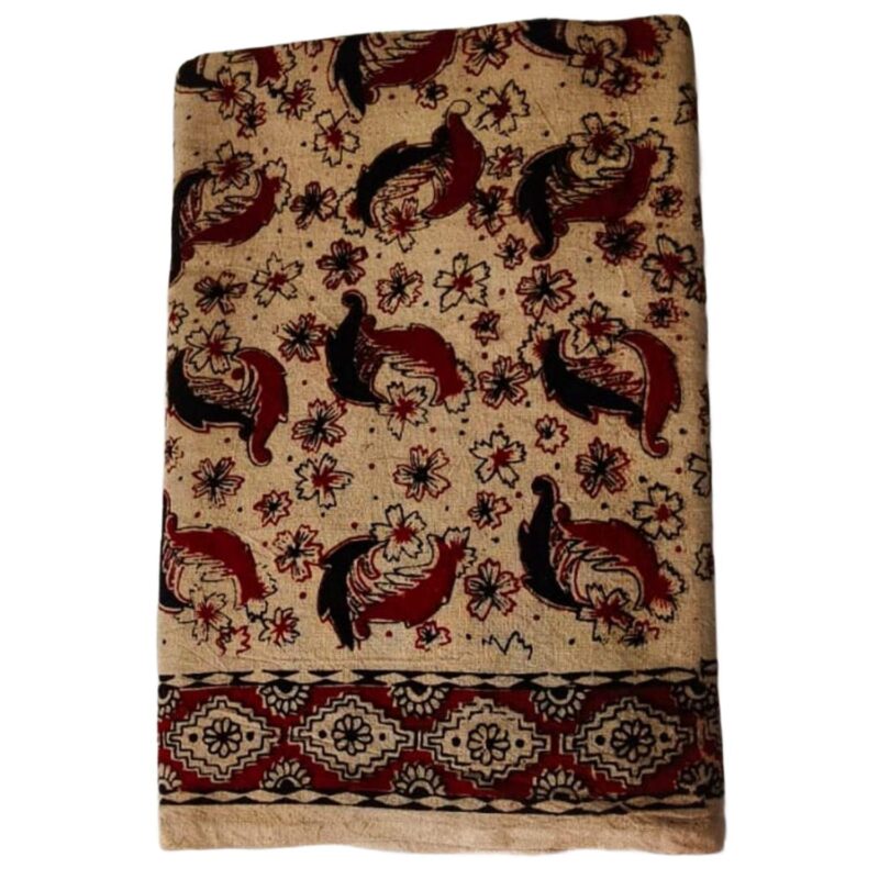 Kalamkari Cotton Lungi 2 Meters Unstitched Folded
