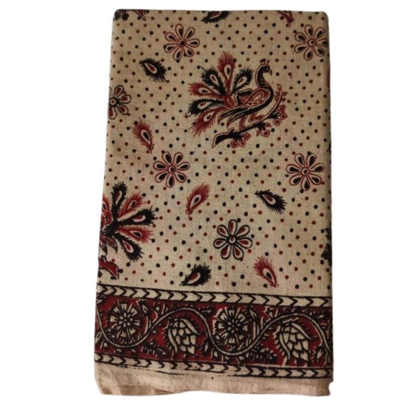 Kalamkari Cotton Lungi 2 Meters Unstitched Folded