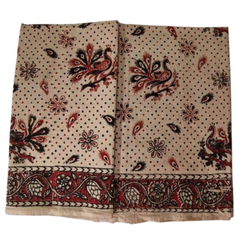Kalamkari Cotton Lungi 2 Meters Unstitched Unfolded