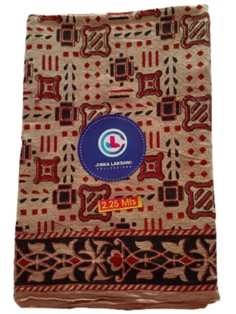 Kalamkari Cotton Lungi 2.25 Meters Unstitched Folded