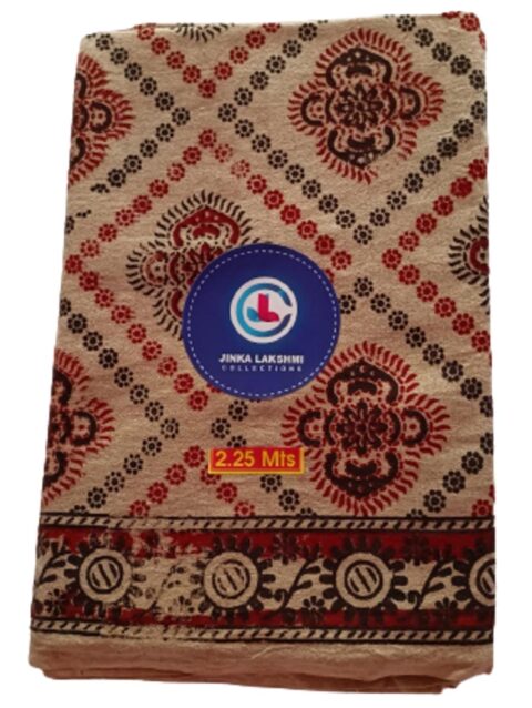 Kalamkari Cotton Lungi 2.25 Meters Unstitched Folded