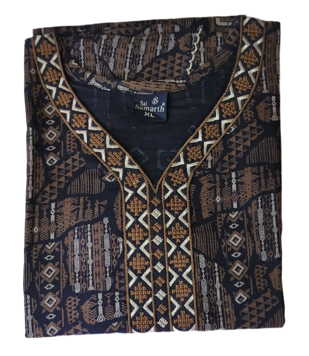 Alpine Nighty With Double Sleeves And Pocket For Women (Blue)