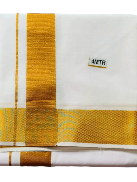 White Cotton Dhoti 4 Meters