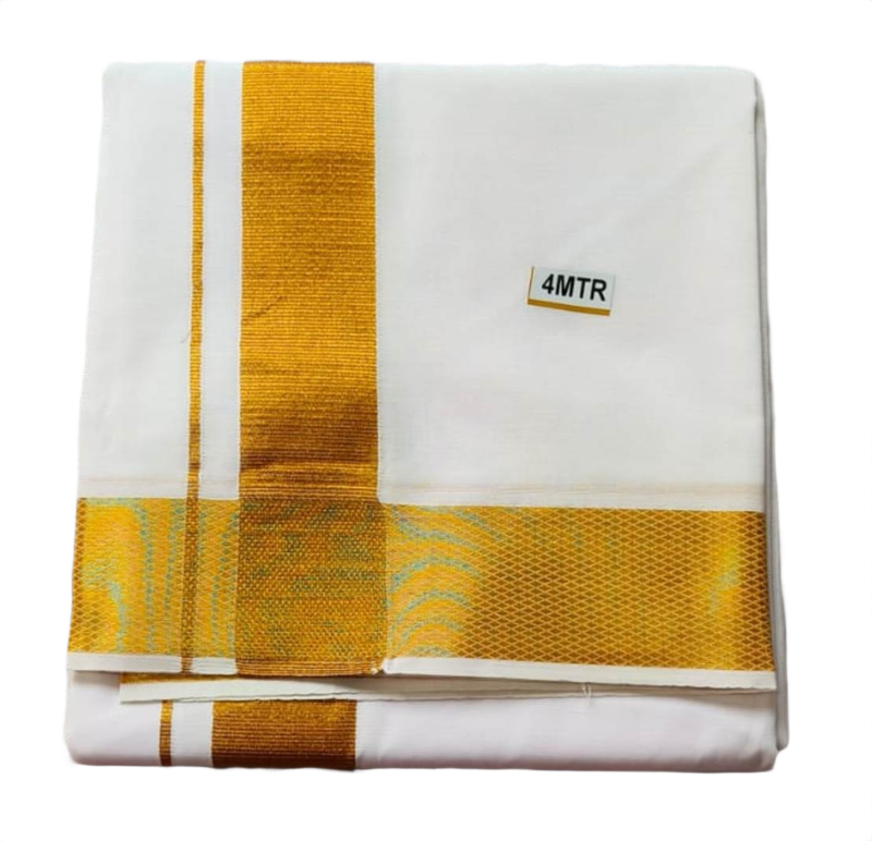 White Cotton Dhoti 4 Meters
