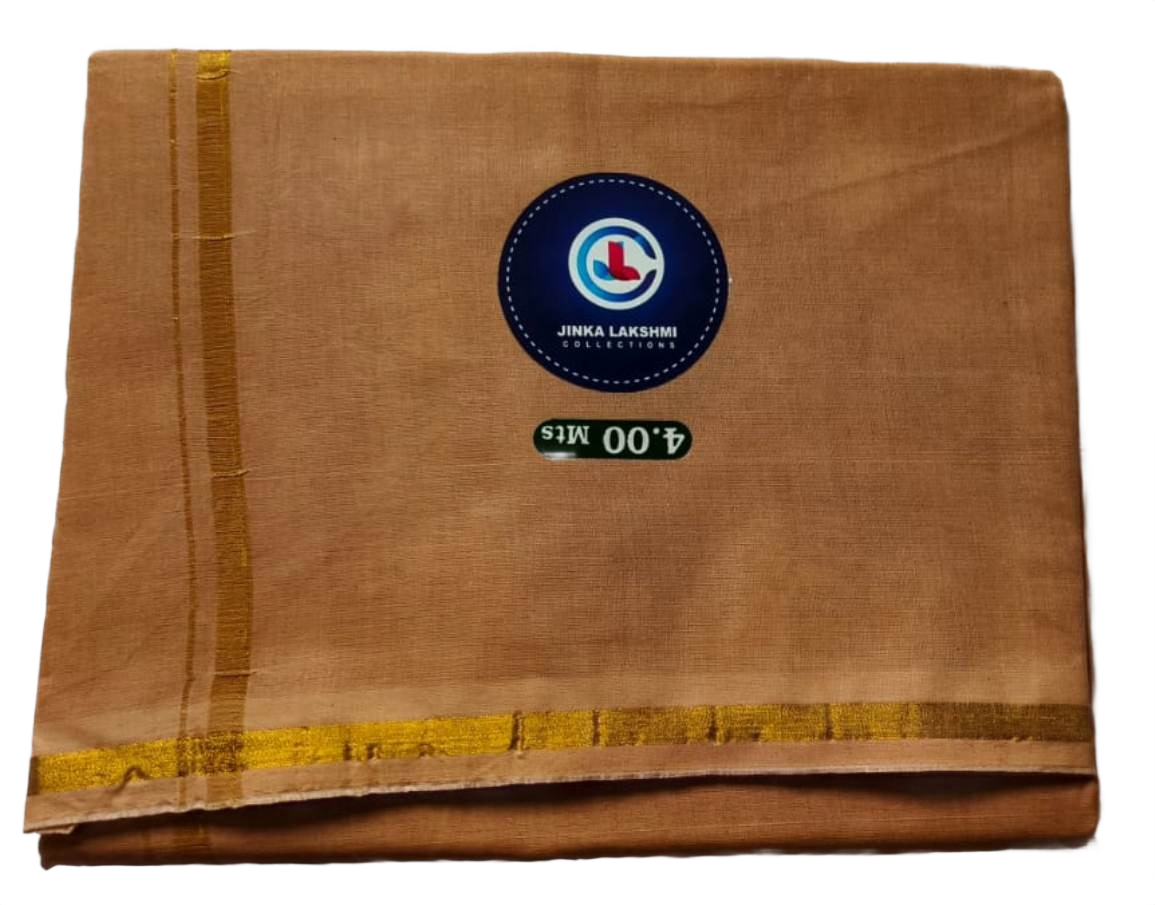 Biege Color Cotton Dhoti 4 Meters