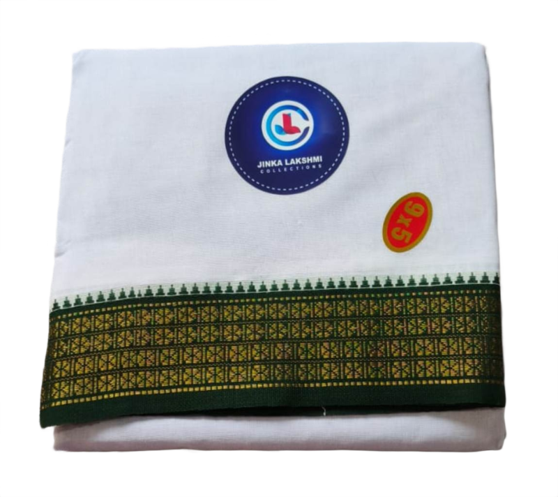 White Cotton Dhoti 9x5