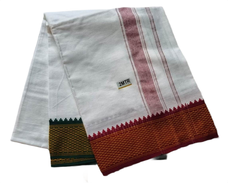 White Cotton Lungi 2 Meters