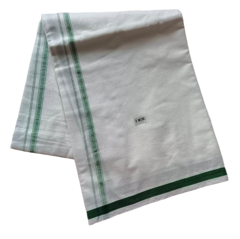 White Cotton Lungi 2 Meters