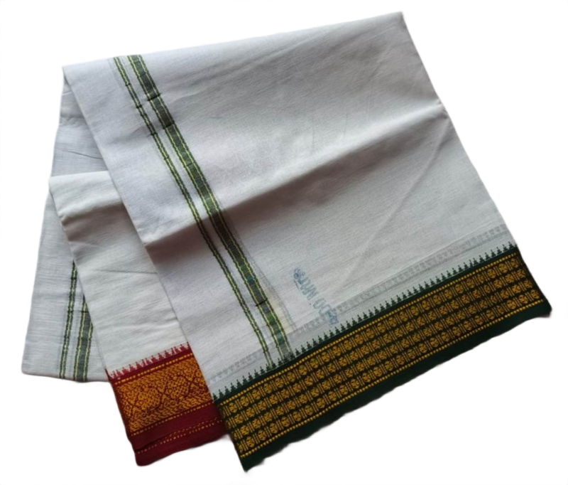 White Cotton Dhoti 4v Meters