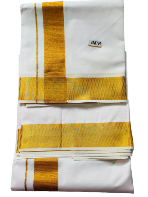 White Cotton Dhoti 4 Meters