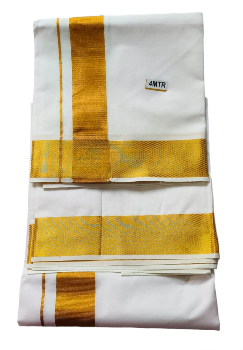 White Cotton Dhoti 4 Meters