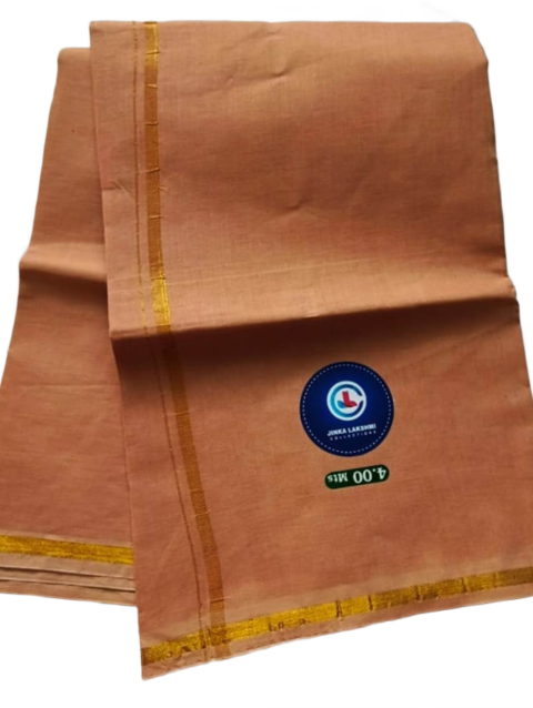 Biege Color Cotton Dhoti 4 Meters