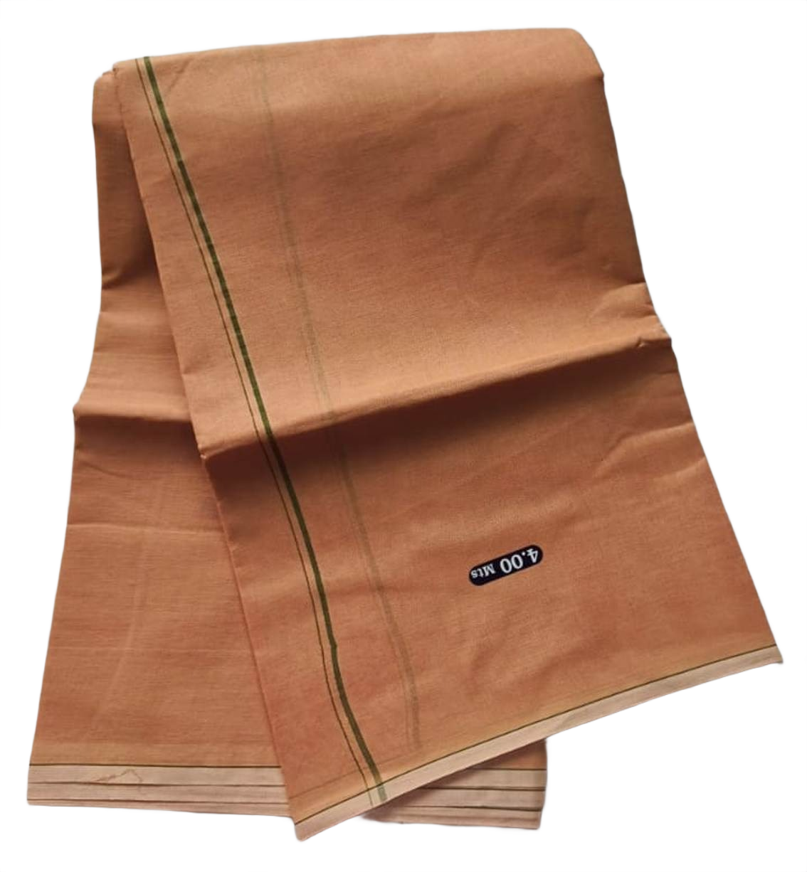 Biege Color Cotton Dhoti 4 Meters Unstitched (Green)