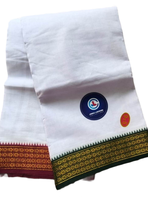 White Cotton Dhoti 9x5