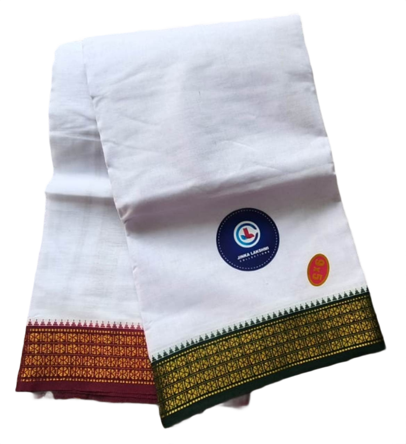 White Cotton Dhoti 9x5