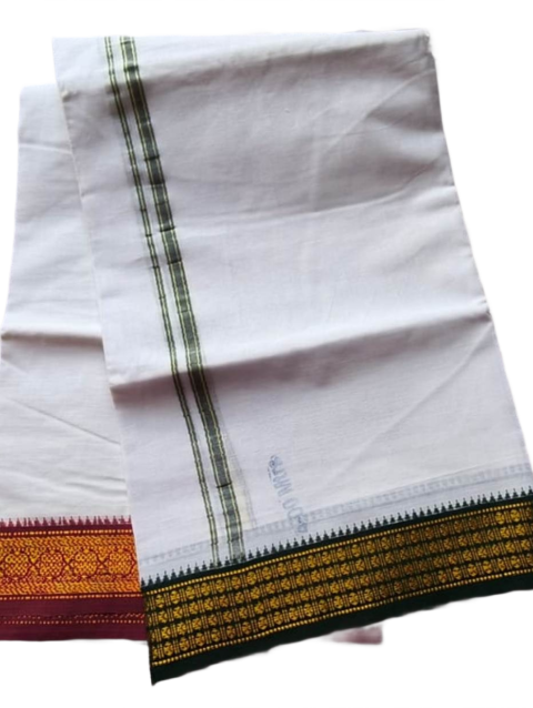White Cotton Dhoti 4v Meters