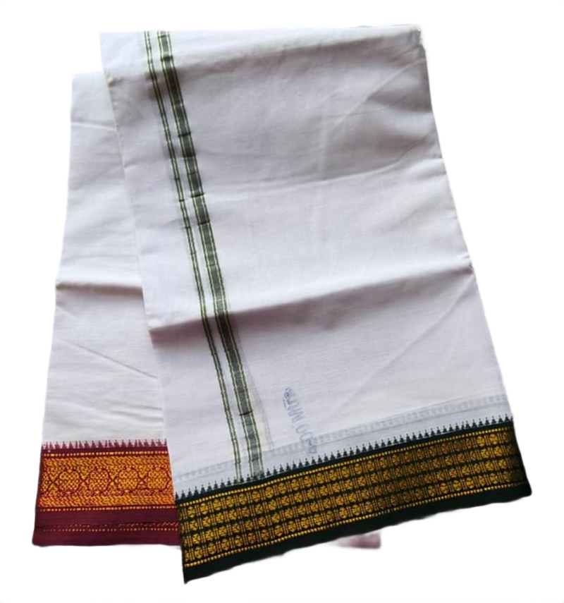 White Cotton Dhoti 4v Meters