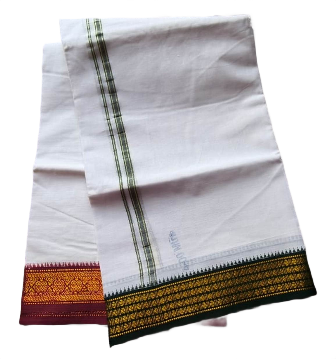 White Cotton Dhoti 4v Meters