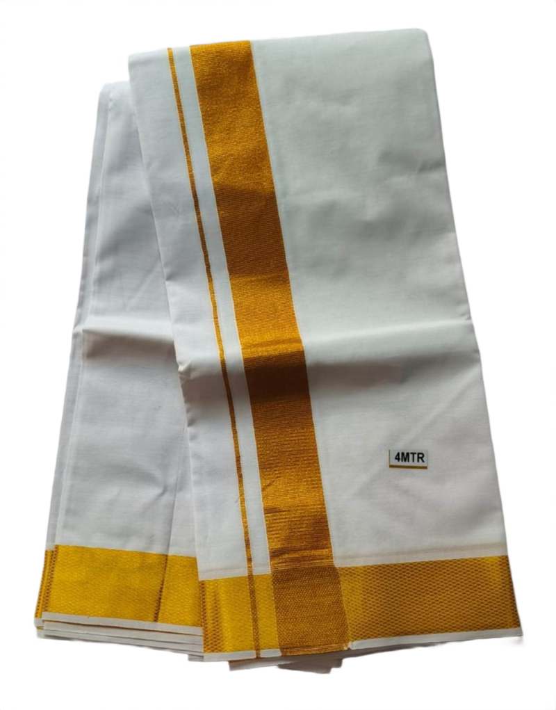 White Cotton Dhoti 4 Meters