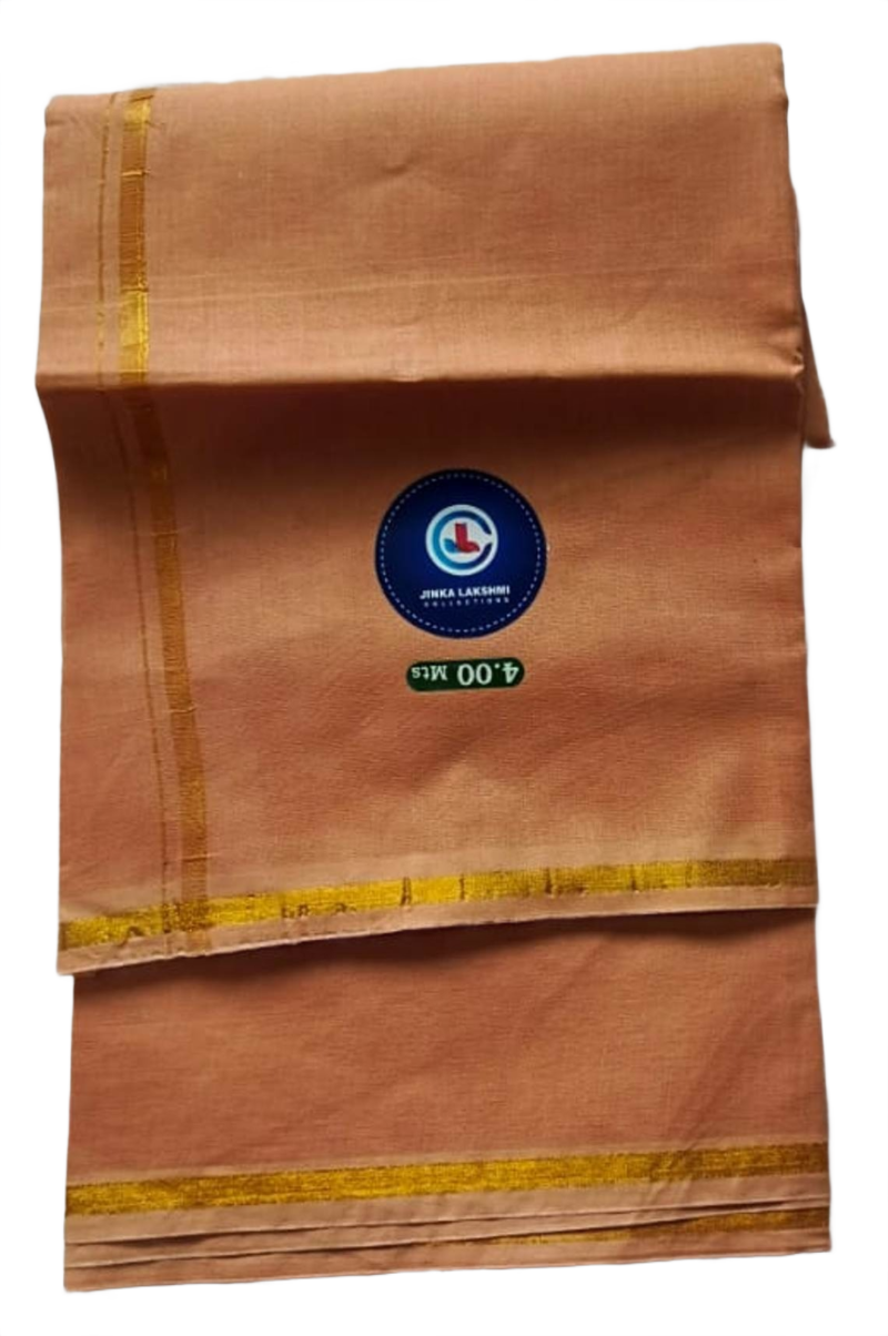 Biege Color Cotton Dhoti 4 Meters