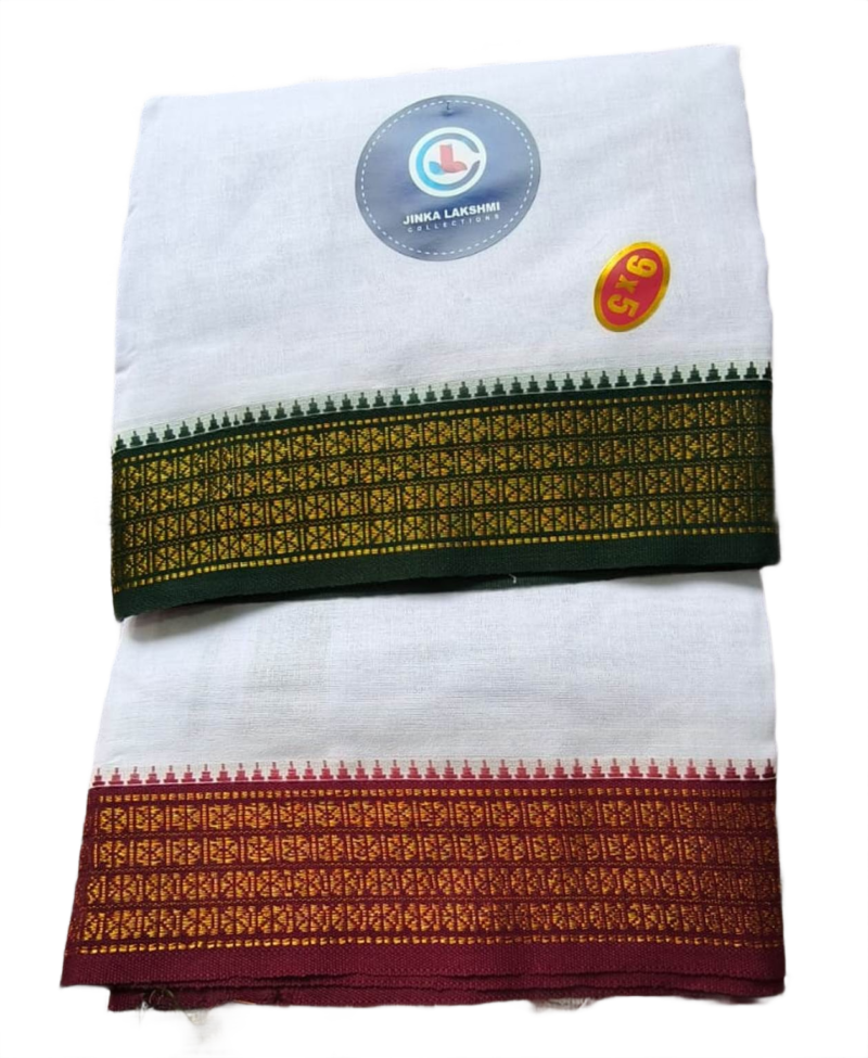White Cotton Dhoti 9x5
