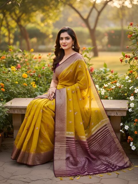 Crush Silk Saree For Women