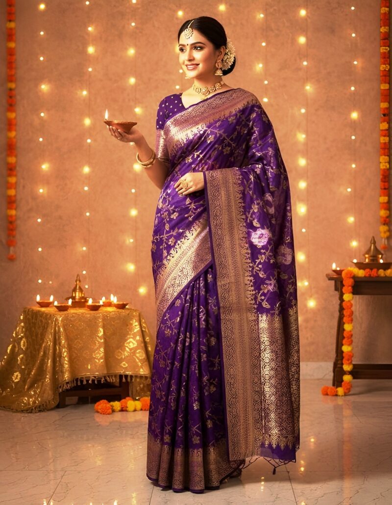 Crush Silk Saree For Women