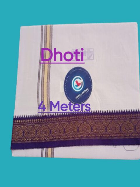 White Color Dhoti 4 Meters