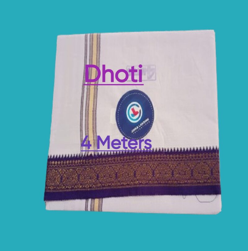 White Color Dhoti 4 Meters