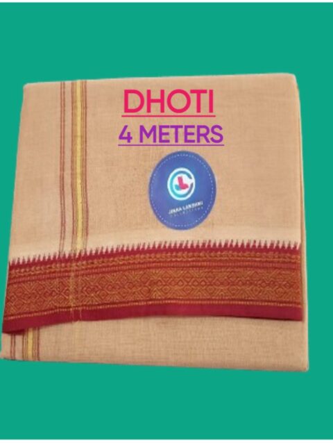 Biege Color Dhoti 4 Meters